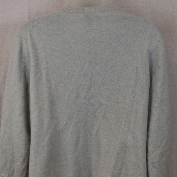 Escada Sport Blue Argyle Cardigan Sweater Wool Angora Blend Large Preppy - Picture 9 of 12